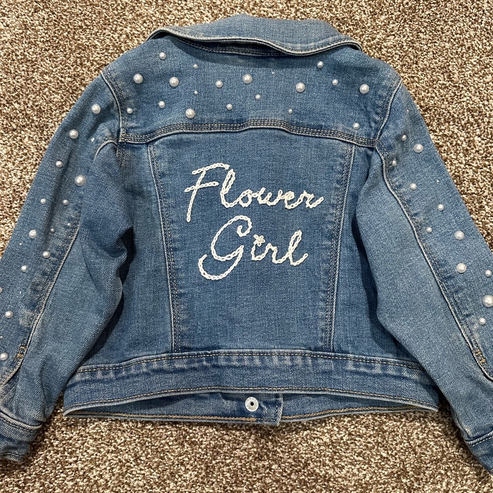 Handmade Flower Girl Denim Jacket